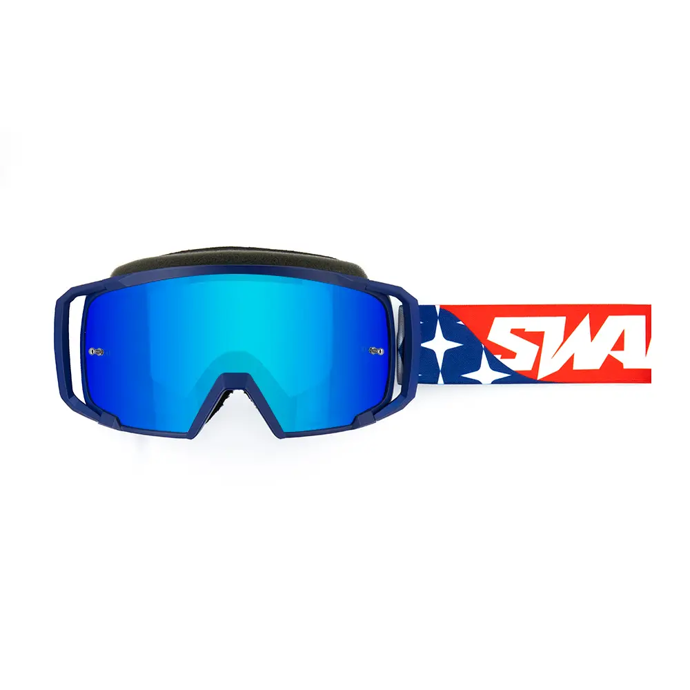 Swaps Scrub V2 America Cross-Maske mit blauem Iridium-Visier