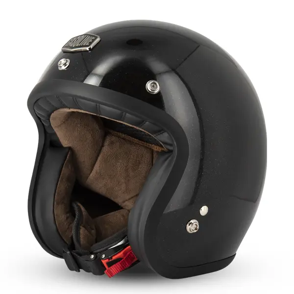 Jet-Helm Café Racer S250 schwarz glitzernd glänzend Gasoline Größe XS