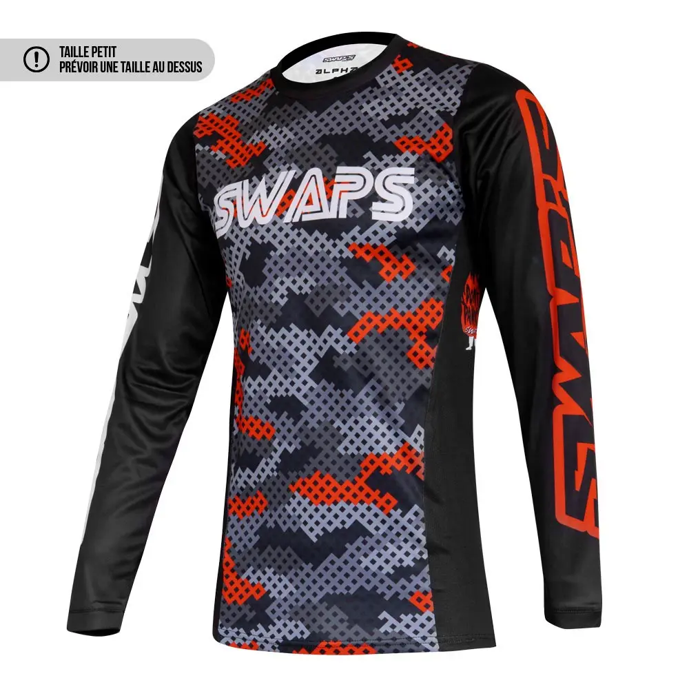 Maillot Cross CAMO Rouge Enfant 12/14 ans Swaps