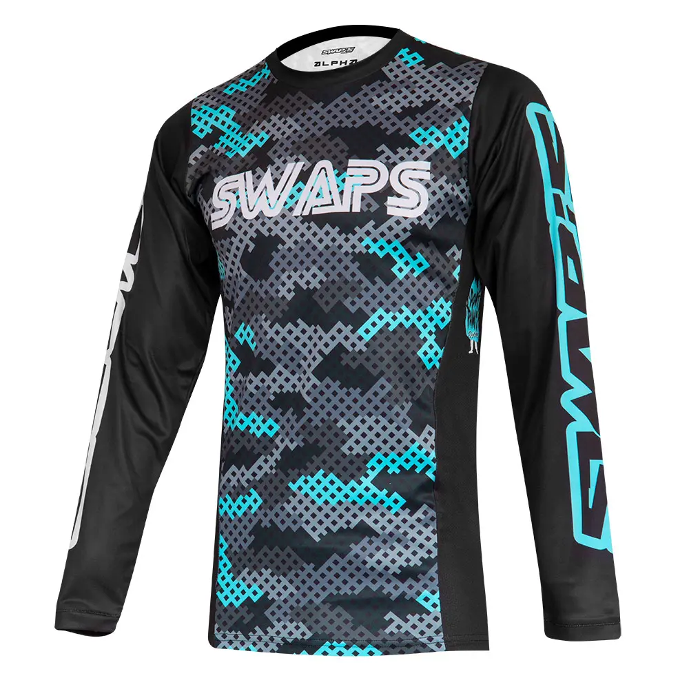 Swaps 蓝色迷彩越野骑行服