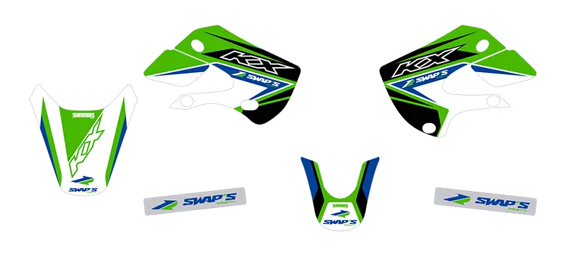 Kit décoratif Diamond Light Swaps Kawasaki KX65 Vert
