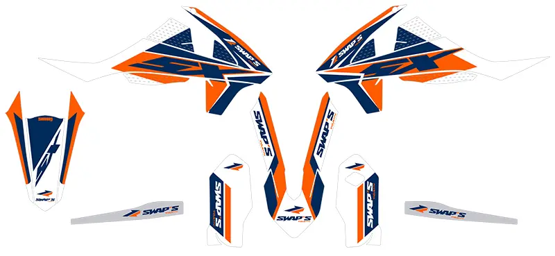 KTM SX اورنج سوئپس کے لیے ڈائمنڈ لائٹ ڈیکوریشن کٹ — Swaps, سجاوٹ اور اسٹیکرز