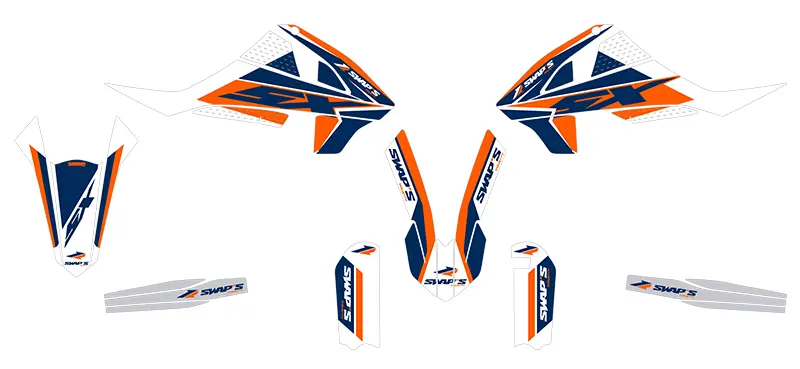Dekorationssæt Diamond Light Swaps KTM SX65 Orange