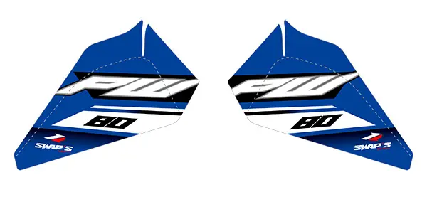 Original-Dekorsatz Yamaha PW80 Blau Swaps