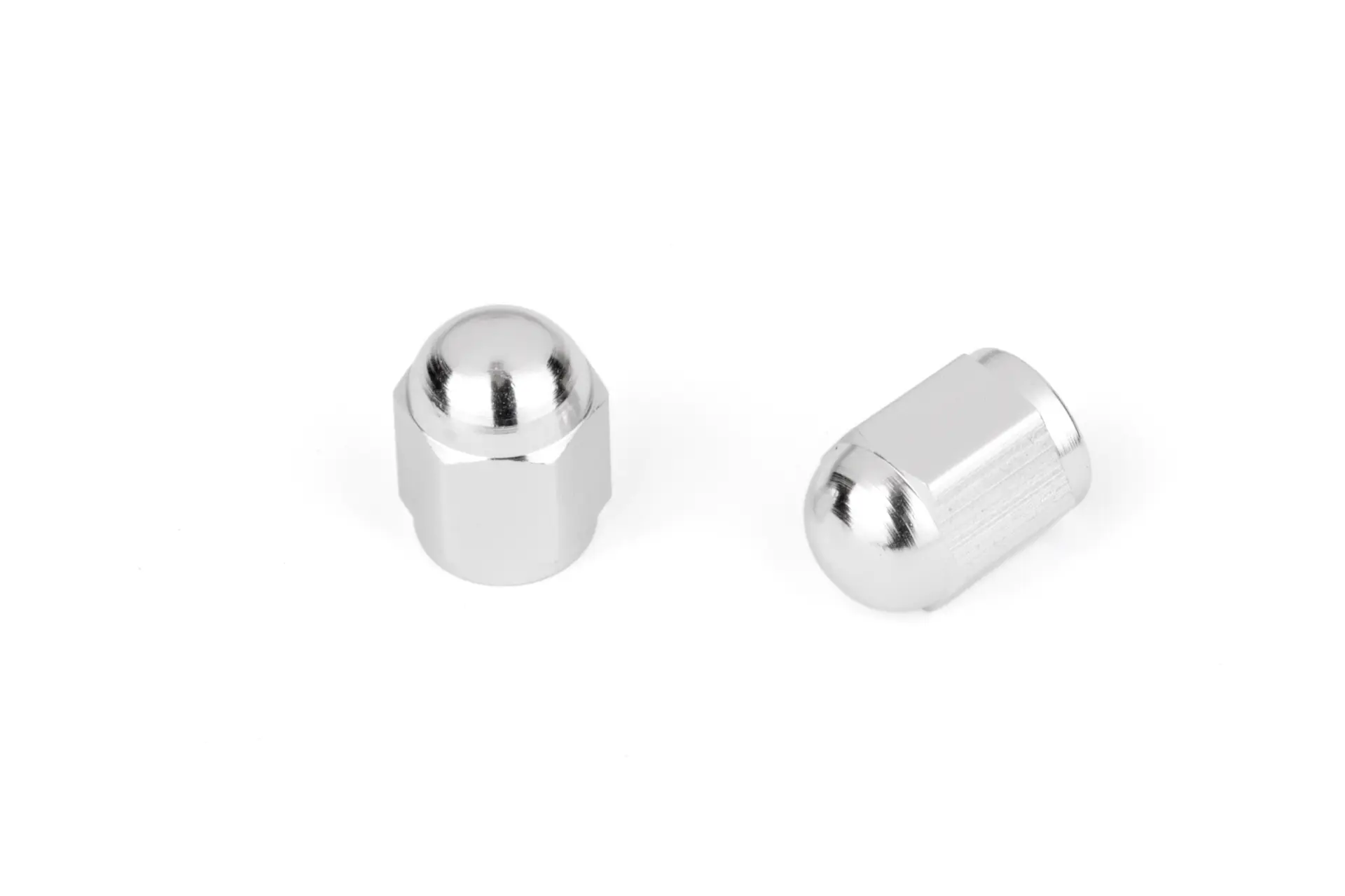 Capuchon de valve hexagonal argent Kyoto (paire)