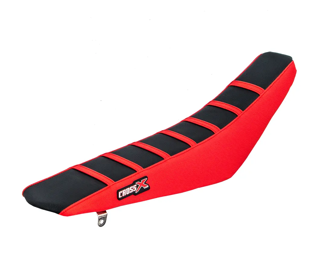 Husă șa CrossX Honda CRF 250-450 top black side red stripes red