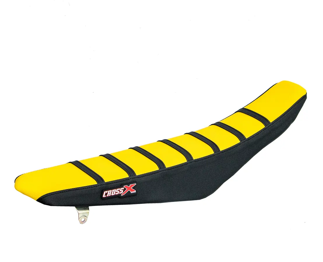 کراس ایکس سیٹ کور سوزوکی RM 85 ٹاپ ییلو - سائیڈ بلیک - سٹرائپس بلیک