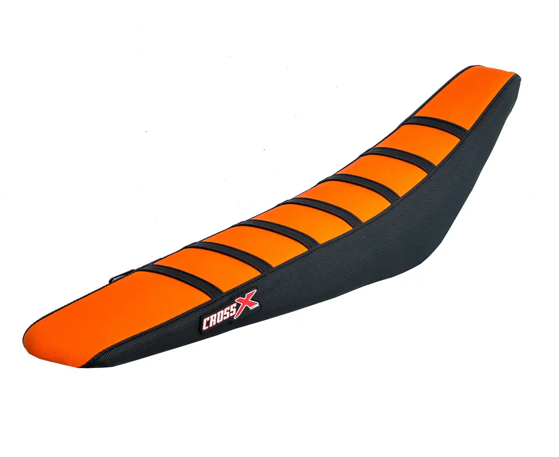 CrossX seat cover KTM SX 65 top orange side black stripes black