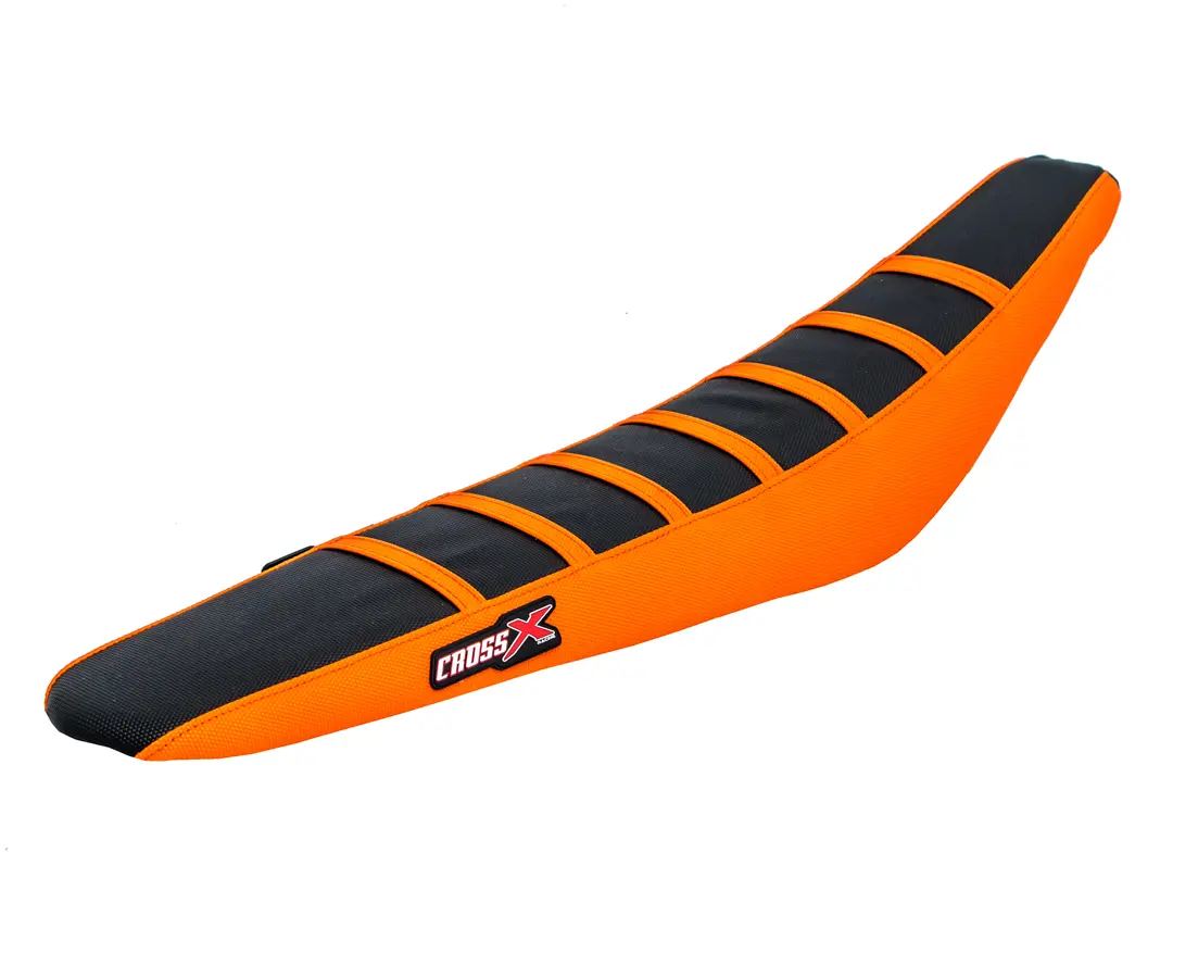 CrossX Seat Cover KTM SX-SXF-EXC black top, orange sides and stripes