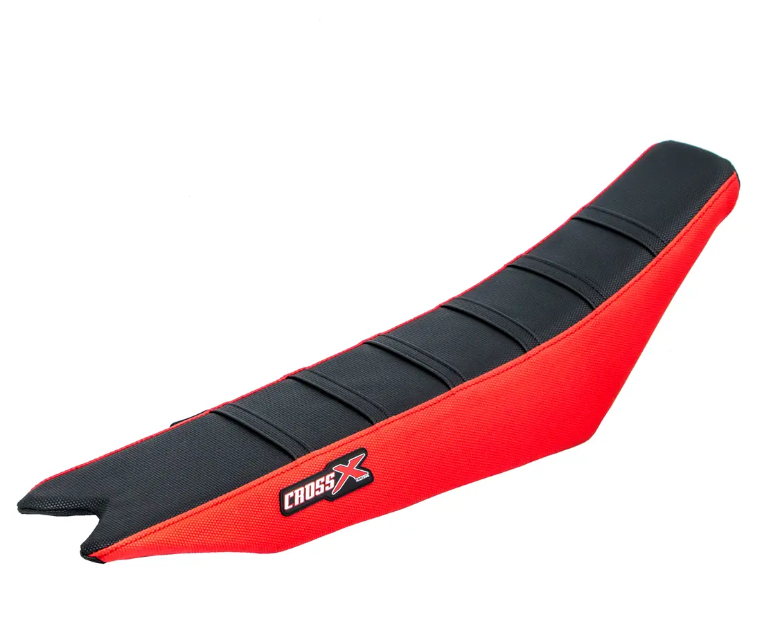 Sitzbankbezug CrossX Beta RR-RS top schwarz seitlich rote Streifen schwarz