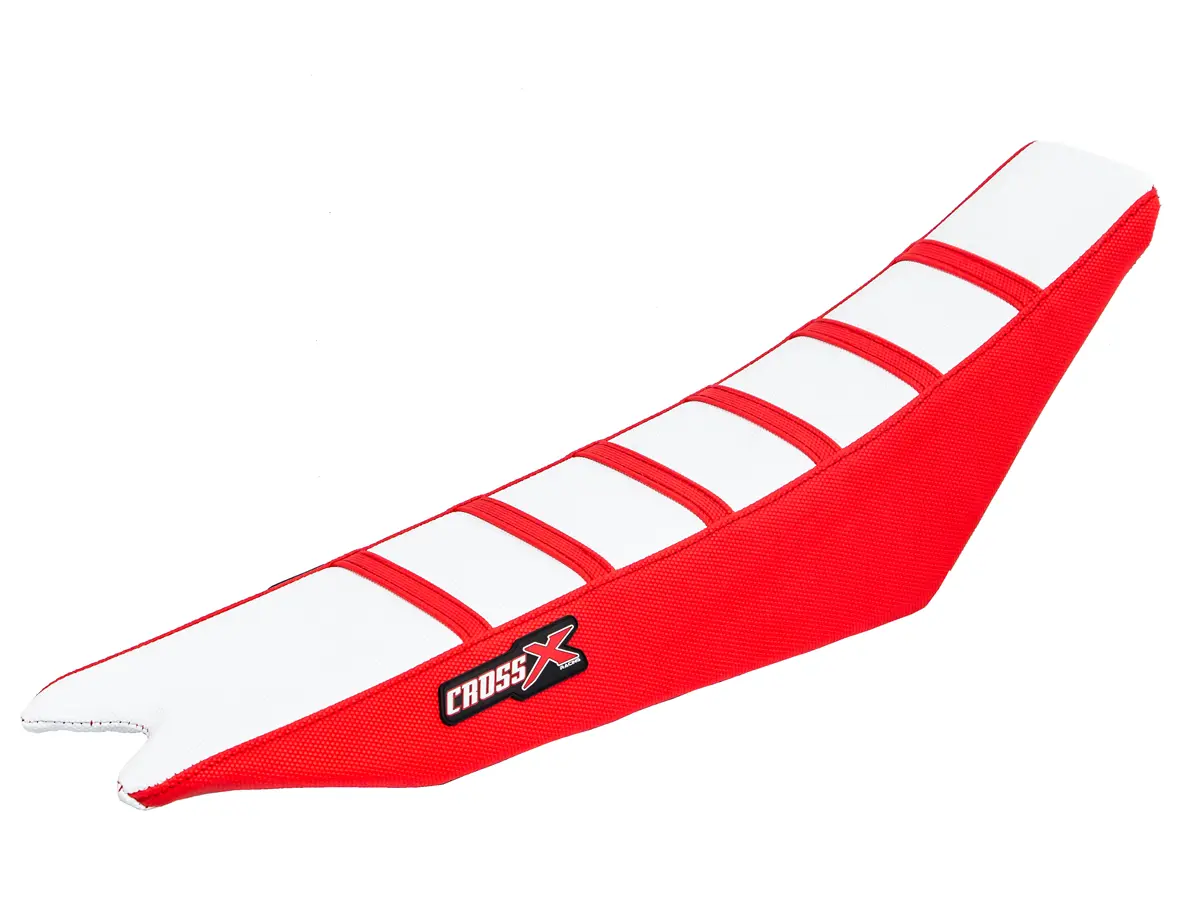 Sėdynės dangtis CrossX Beta RR-RS top white - side red - stripes red