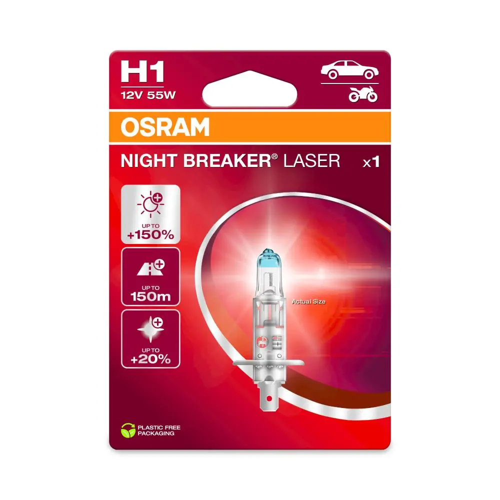 Lampe H1 Osram Night Breaker Laser Gen2 12V 55W P14.5s