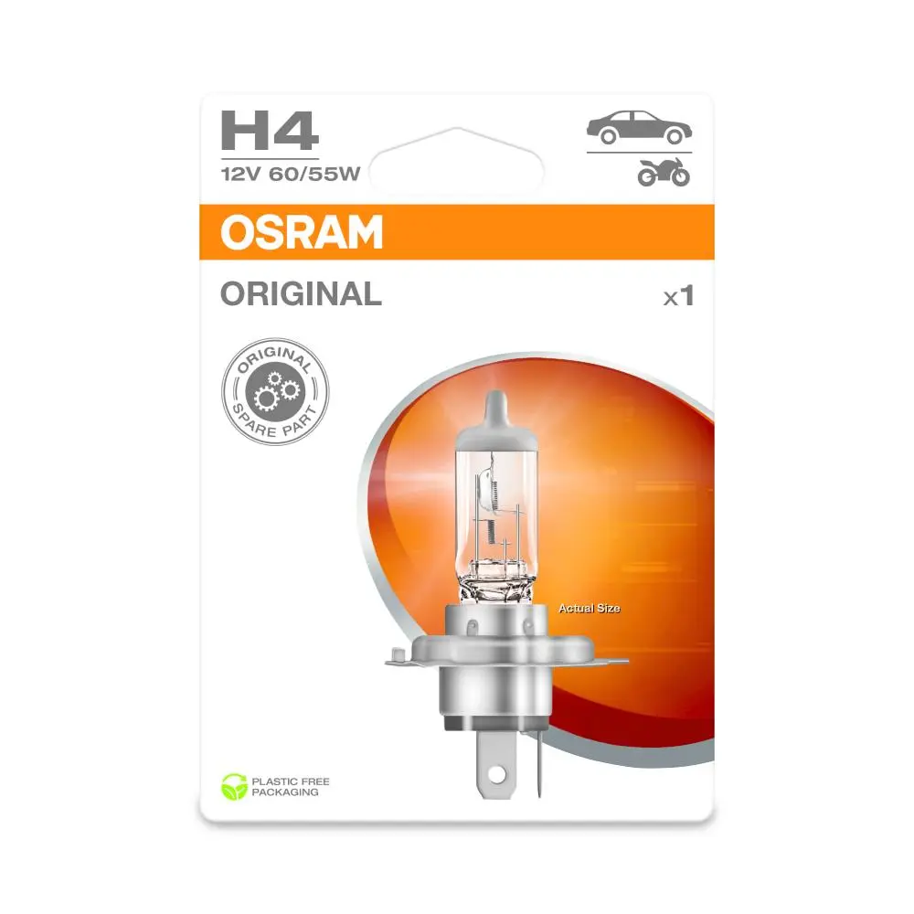 مصباح H4 12V 60/55W P43t Osram - علبة 1 مصباح