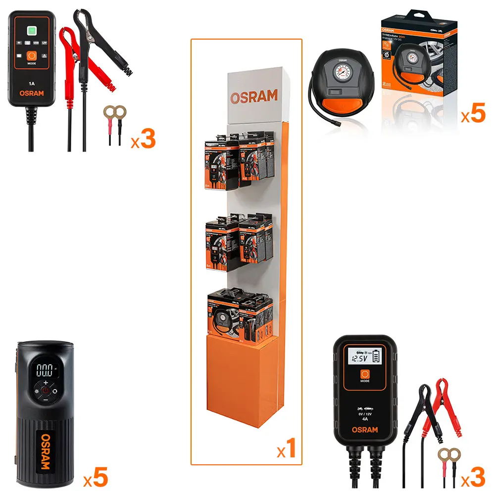 "Back to School Osram" Operation Pack. Contains: 3xOLBCS901, 3xOLBCS904, 5xOTI200, 5xOTIR2000