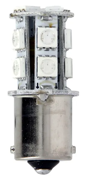 プロジェクター電球 13LED 12V 3.3W 赤 BA15S シファム - 2個入りブリスター