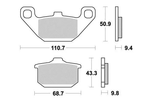Plaquettes de frein arrière Perftec Sifam métal fritté haute performance norme KBA/ABE