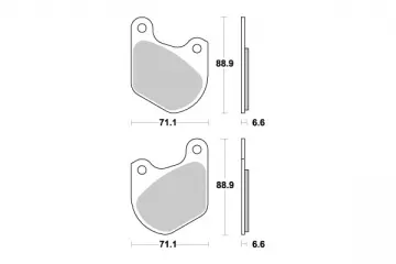 Plaquette de frein arrière Perftec Sifam métal fritté haute performance norme KBA/ABE
