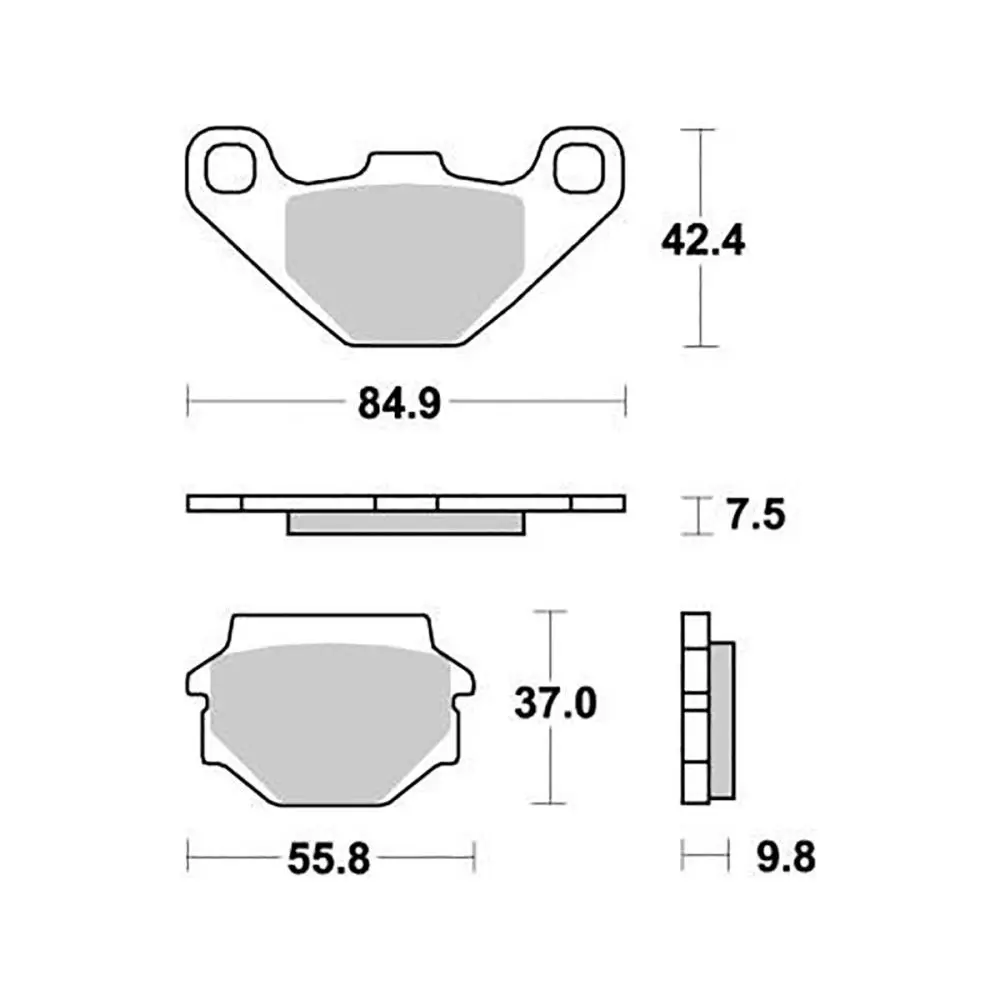 Pusiau metalinė stabdžių kaladėlė Perftec R90