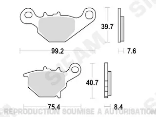 Plaquette de frein Perftec Sifam métal fritté haute performance norme KBA/ABE