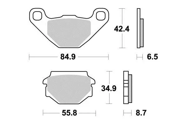 Plațetă de frână semi-metal Perftec R90