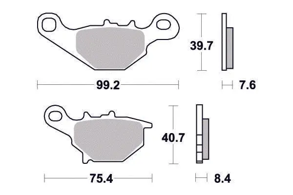 Perftec R90 세미 메탈 브레이크 패드