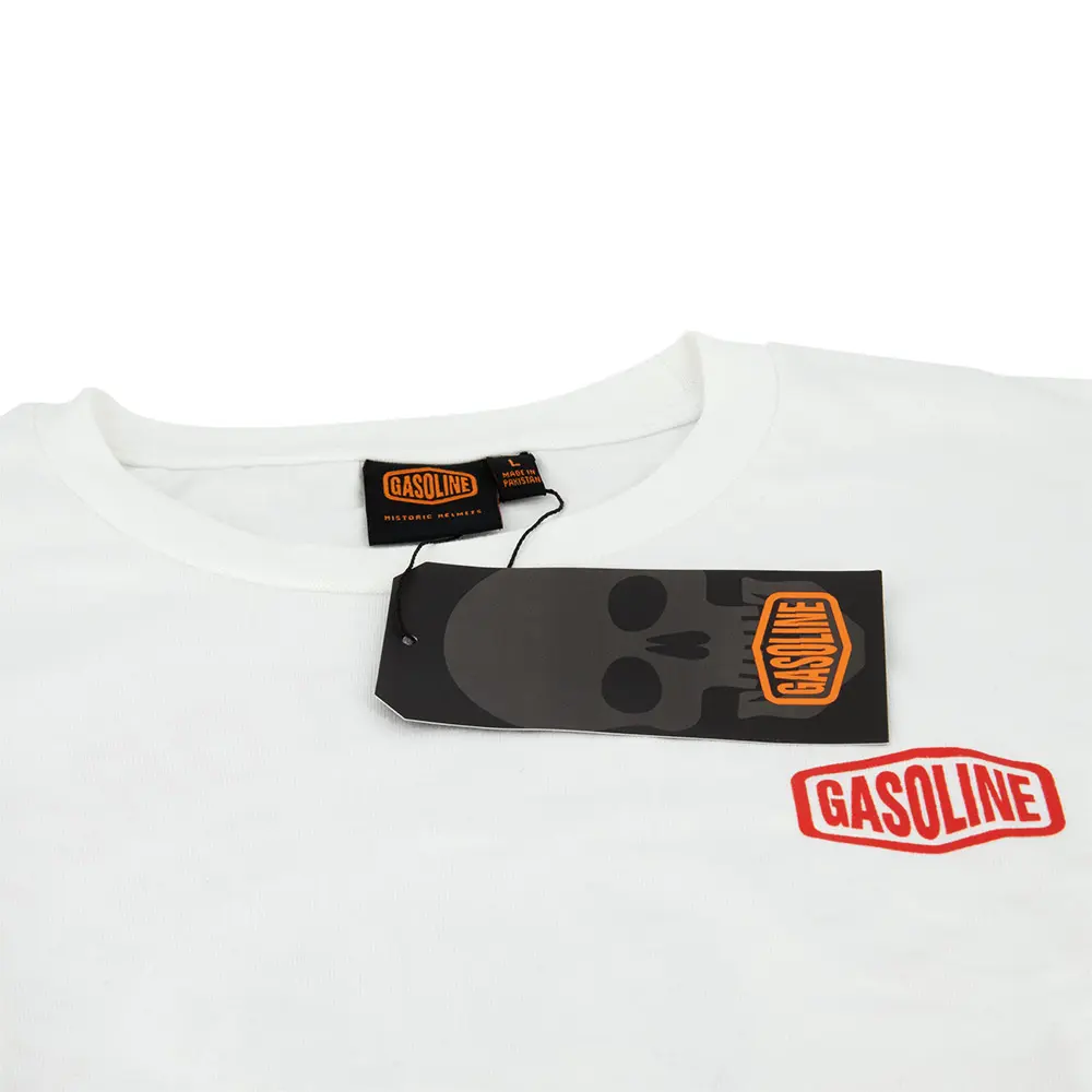 Gasoline 라이브 투 라이드 화이트 티셔츠 — 3번째 뷰