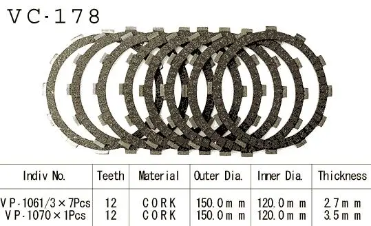 Kit Disques d'Embrayage Garnis Kyoto CB650 C 1980/1981