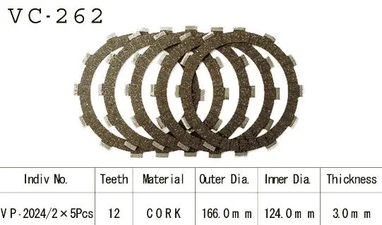 طقم أقراص قابض مبطنة Kyoto XS 400 S 1982/1987