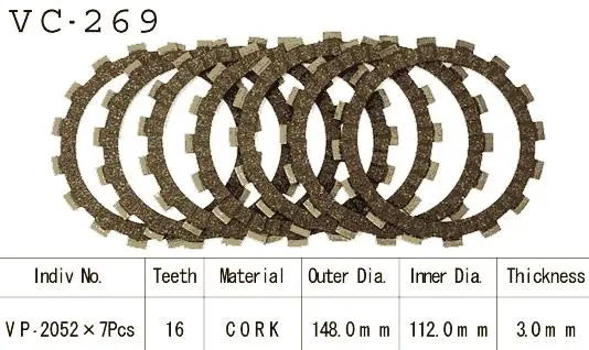 Kit Disques d'Embrayage Garnis Kyoto YZ 250 N/S/T 1985-1987