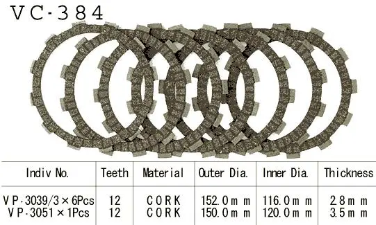 교토 DR 650 R/RS 1990/1995 클러치 디스크 라이닝 키트
