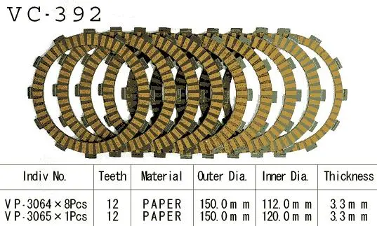 Kyoto 클러치 디스크 라이닝 키트 Tl 1000 R/S 1998/2000
