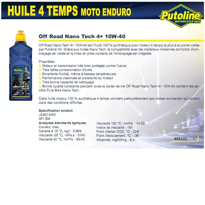 Öl Putoline N-Tech Off Road 10W-40 1L — Ansicht 5