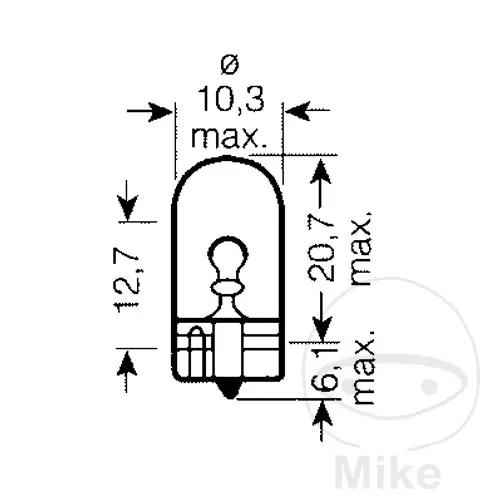 Glühlampe W2W T10 12V 2W OSRAM weiß Blinker (10er Pack) — Ansicht 5