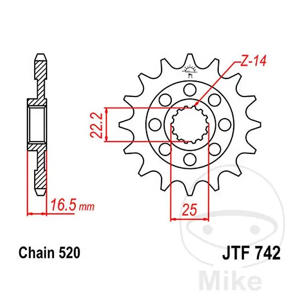 Přední řetězové kolo JT SPROCKETS