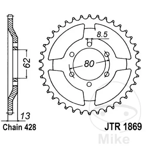 ترس خلفي من الفولاذ من JT SPROCKETS