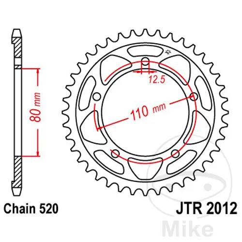 JT SPROCKETS اسٹیل ریئر سپروکیٹ