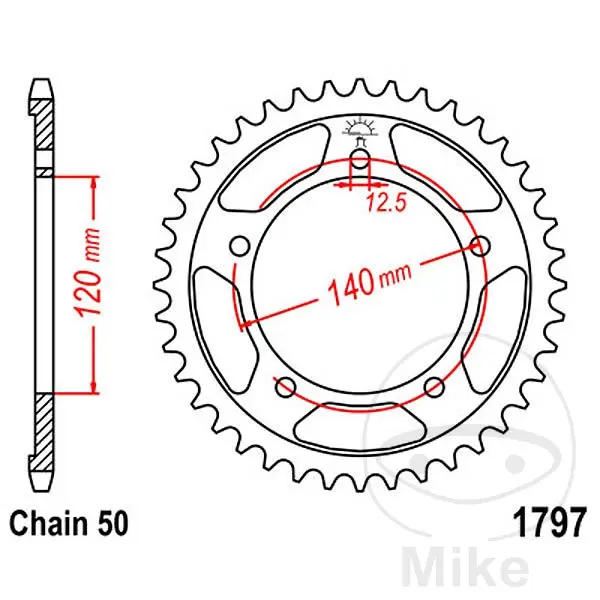 JT SPROCKETS 강철 리어 스프로킷