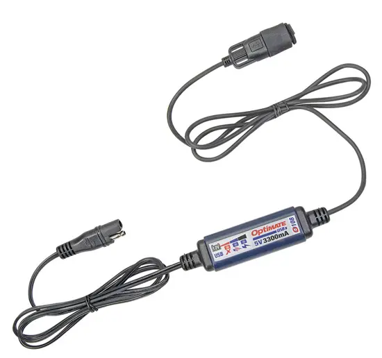 OPTIMATE USB-Ladegerät SAE O-108 mit Verlängerungen T108 TECMATE — Ansicht 4