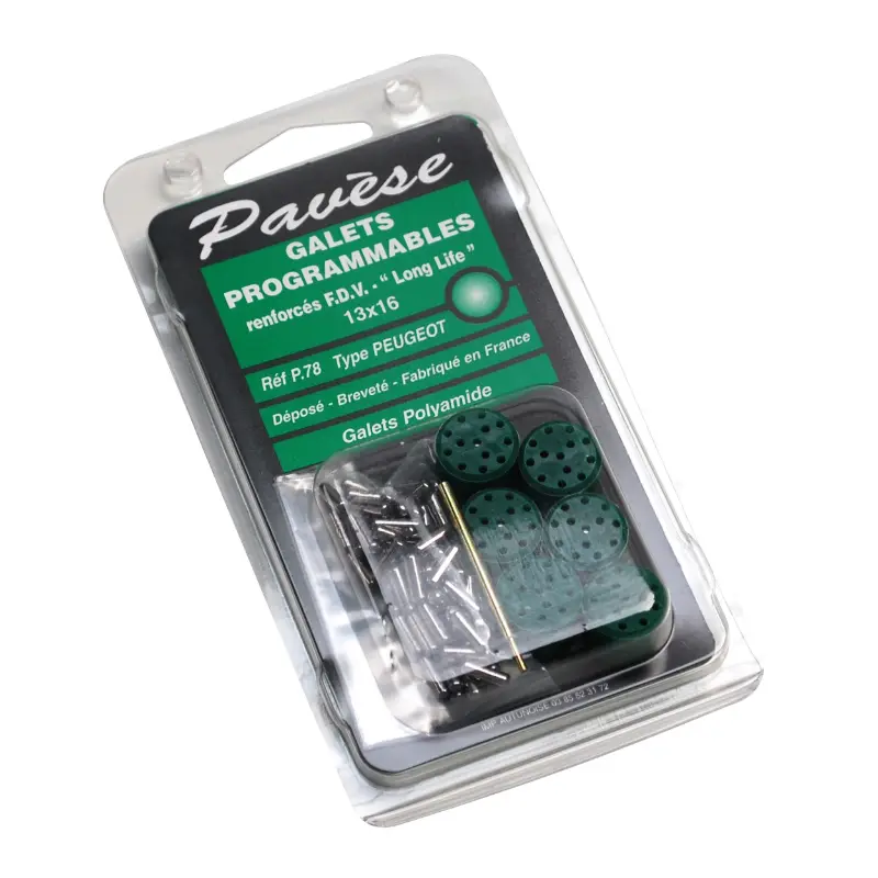 Rollen-Satz Roller PAVESE Programmierbar 16X13 1,9G bis 8,5G (X6) für Peugeot 50 TKR, Trekker, Speedfight, Buxy, Vivacity-Piaggio 50 Zip, Typhoon, NRG 1994+1999-KYMCO 50 Dink, People, Top-Boy