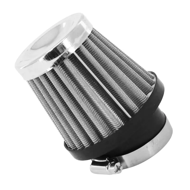 Filtre à air Replay KN grille acier inox chrome fixation droite diam 28-35-44 mm
