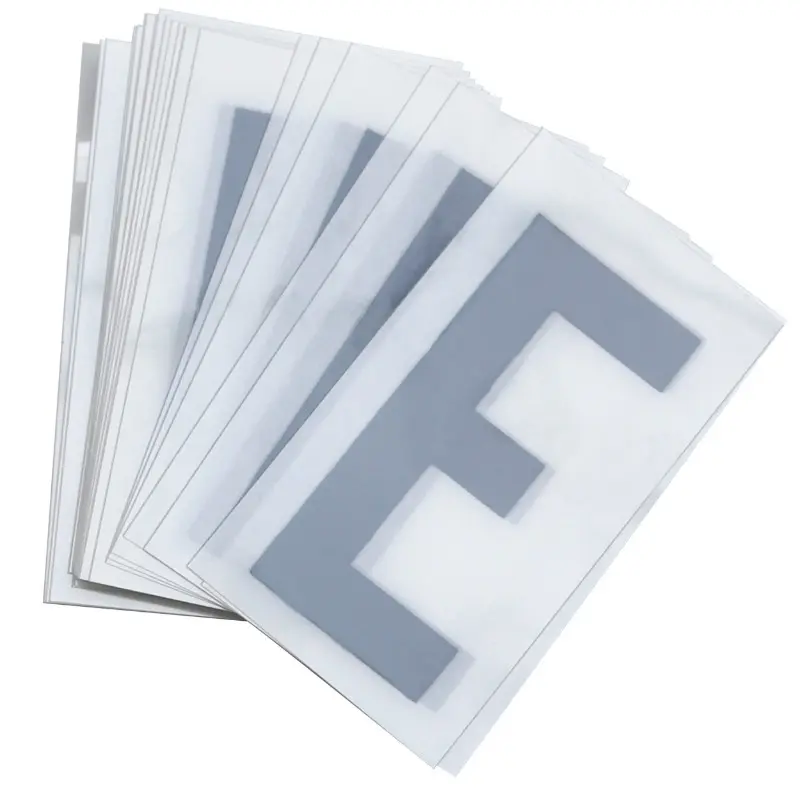Lettre plaque PVC moto-scooter 45 mm E TOP PLAQ (vendu par 10)