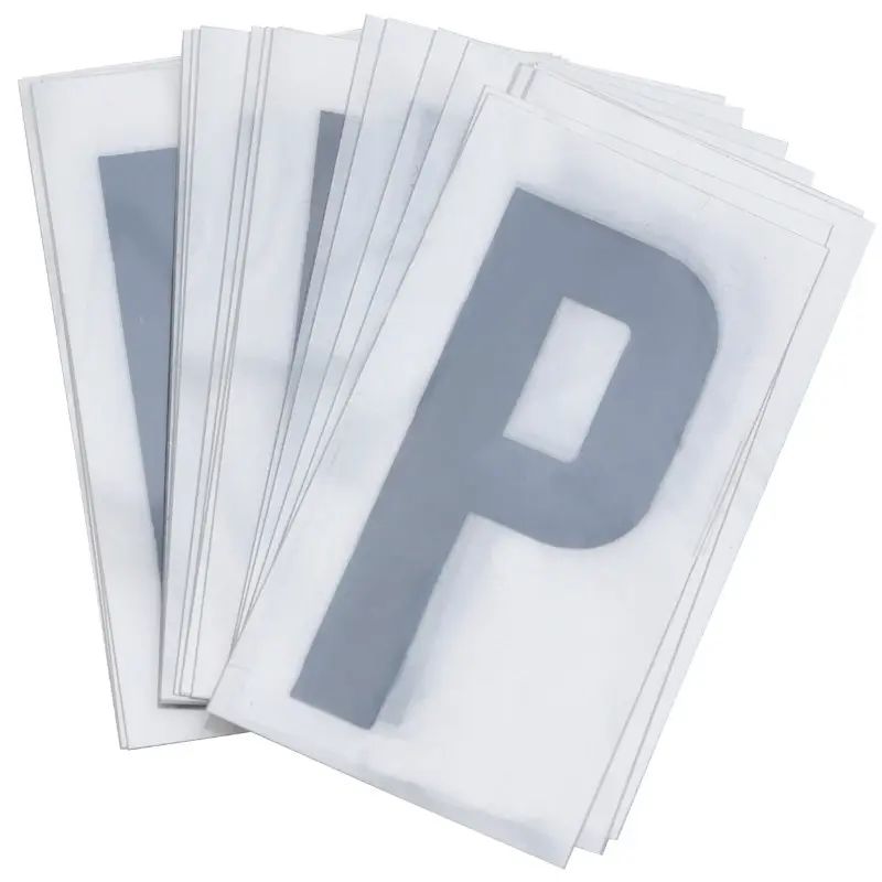 Lettre plaque PVC moto-scooter 45 mm P (lot de 10)