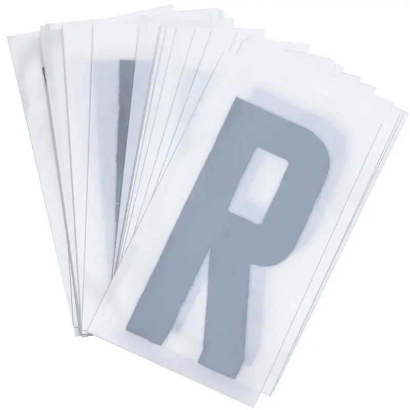 Lettre plaque PVC moto-scooter 45 mm R TOP PLAQ (lot de 10)