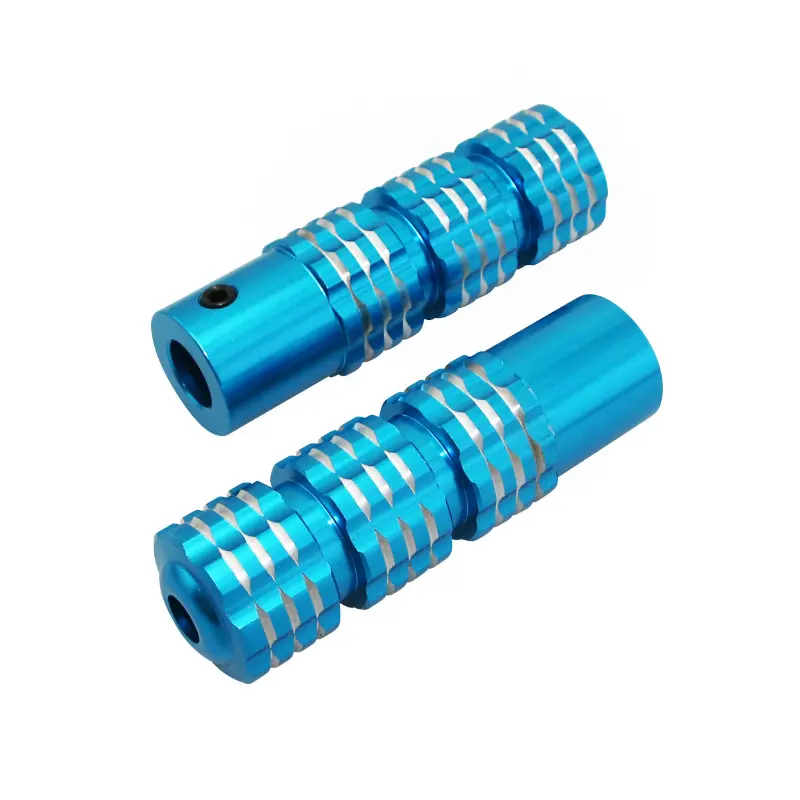 Repose-pieds Replay pilote rond moleté alu bleu pour Peugeot 103 - MBK 51 (paire)