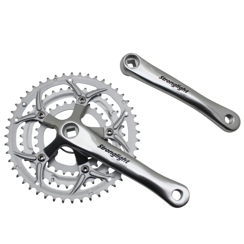 Kurbelgarnitur Straße Stronglight 9-10V Impact Eco silber 170 mm 48-38-28 kompatibel 8V (Vierkantachse 115 mm)
