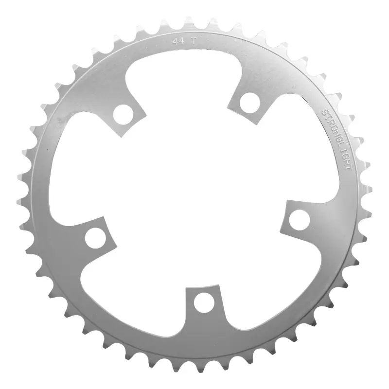 Plateau route 5BRA d.110 Stronglight dural 44DTS interieur argent type shimano 10-9V.