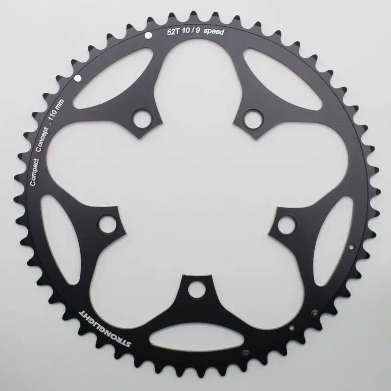 Rennrad-Kettenblatt 5BRA d.110 Stronglight Dural 52Z außen schwarz Typ Shimano 10-9G.