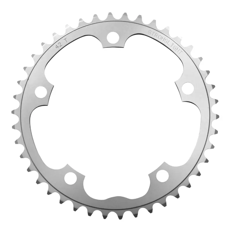 ロード用チェーンリング 5BRA d.130 Stronglight デュラル 42DTS インナー シルバー タイプ Shimano 8-9V.
