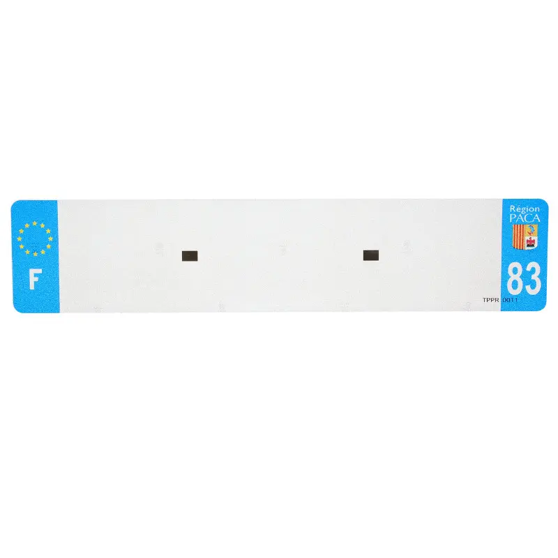 Bande plaque auto 520X110 PVC vierge département 83-EURO TOP PLAQ