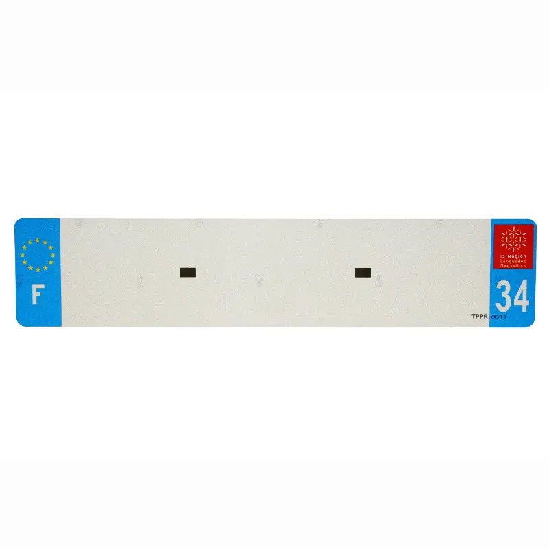 Bande plaque auto 520X110 pour PVC vierge dep. 34-EURO (vendu a l'unite)